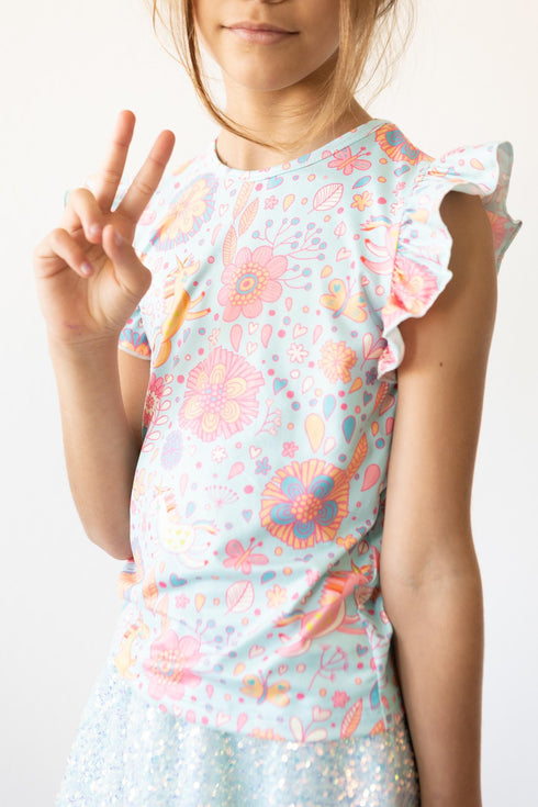 blue-retro-unicorns-s-s-ruffle-tee Mila &  Rose - Sophia's Style--4T--5